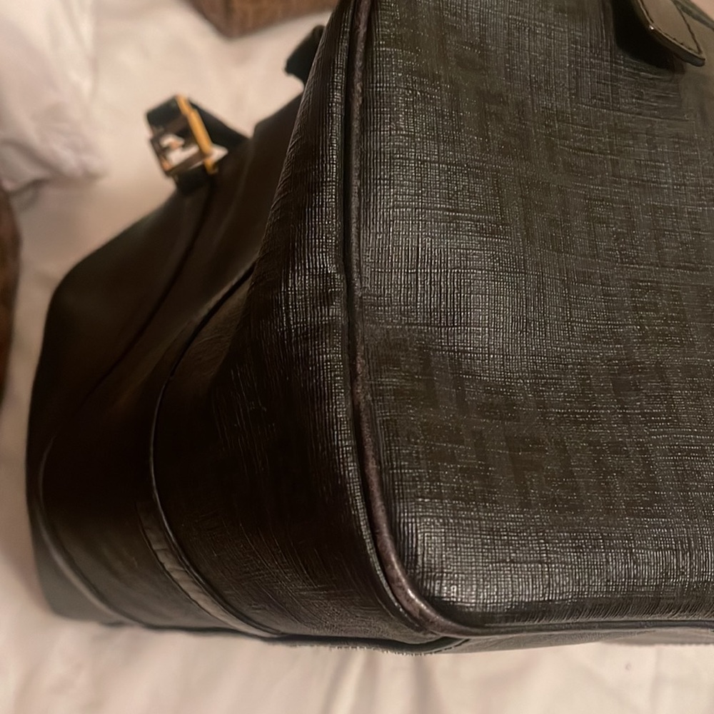 Fendi Black Zucchino Canvas Forever Boston Bag - Picture 9 of 14